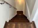 Elegant wooden staircase in a modern home