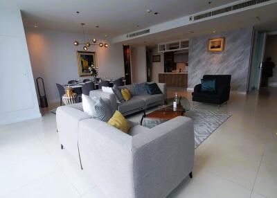 Spacious and elegantly designed living room with modern furnishings