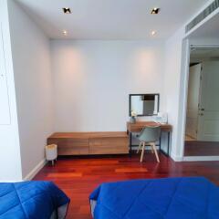 Modern bedroom with minimalist decor and bright interior