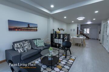 Spacious and modern living room with stylish decor and open layout