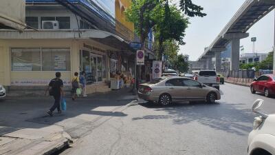 Street view in front of commercial buildings