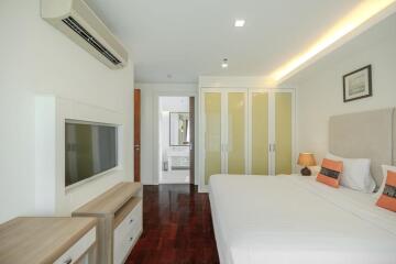 Modern bedroom with well-furnished interior