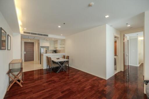 Spacious living room with dining area and open kitchen