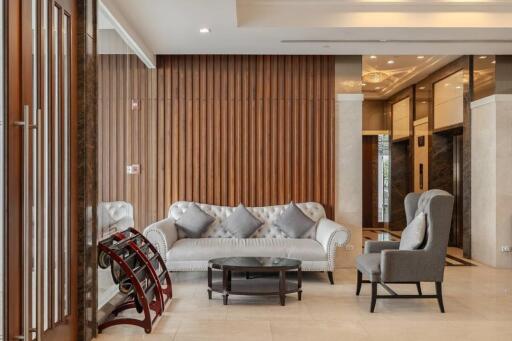 Elegant living room with modern furniture and sophisticated interior design