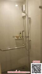 Modern bathroom with shower and safety handles