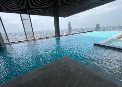 Luxurious rooftop infinity pool overlooking a sprawling cityscape