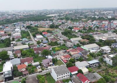Aerial view of a densely populated residential neighborhood