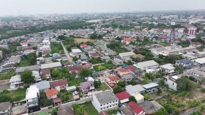 Aerial view of a densely populated residential neighborhood
