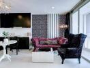 Elegant living room with modern and vintage design elements