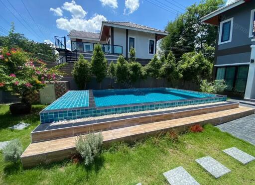 Explore this fully furnished modern Chiang Mai Property For Sale, boasting 6 bedrooms, 5 baths, private swimming pool, and premium amenities. Explore now!