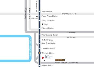 Detailed map showing transit station locations