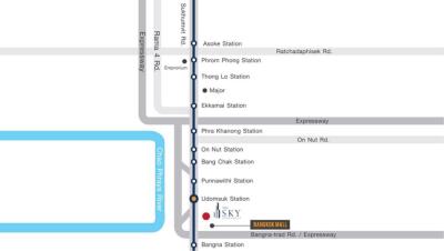 Detailed map showing transit station locations