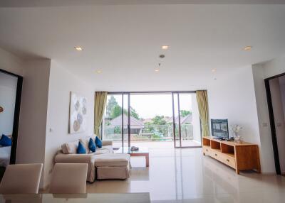 Spacious and well-lit living room with contemporary design