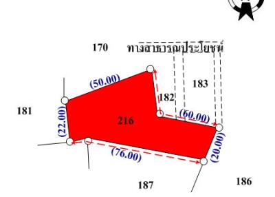 2,104 Sqm., 1 Bed Land listed for ฿ 3,000,000.