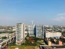 Aerial view of modern residential high-rise buildings