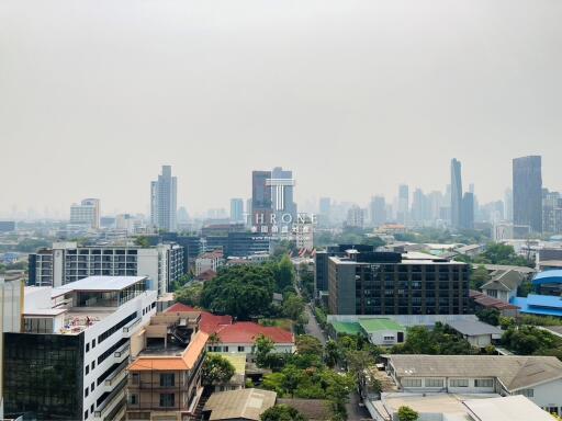 Panoramic cityscape view from a residential building
