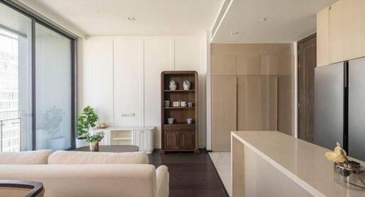 Modern open plan living room with kitchenette