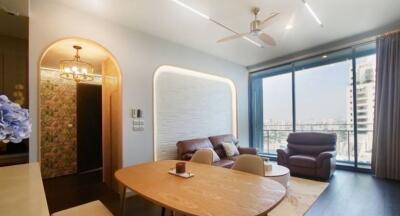 Modern living room with natural light and elegant decor