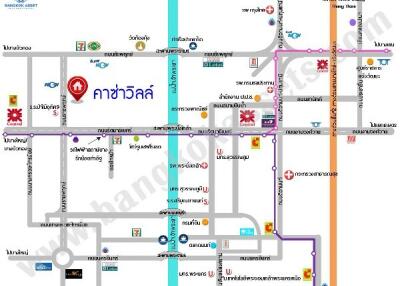 Detailed transit map showing stations and routes