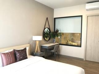Modern bedroom interior with minimalistic decor