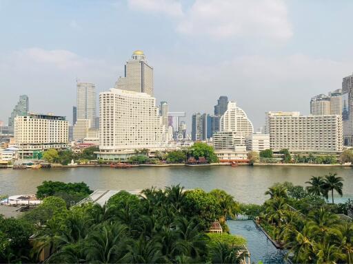 Urban skyline view showcasing modern architecture and lush greenery