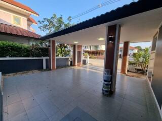 Spacious covered carport in a residential home