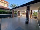 Spacious covered carport in a residential home