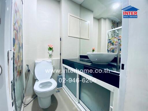 Modern compact bathroom with stylish fixtures