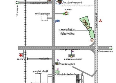 Detailed layout map of a residential area showing streets and building placements