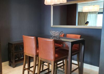 Modern kitchen dining area with stylish decor