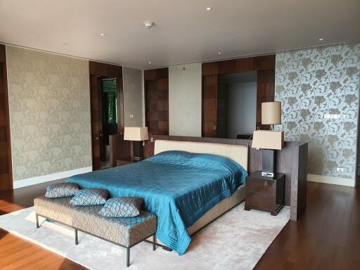 Spacious master bedroom with elegant interior design