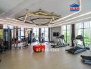 Modern home gym with advanced equipment and stylish interior