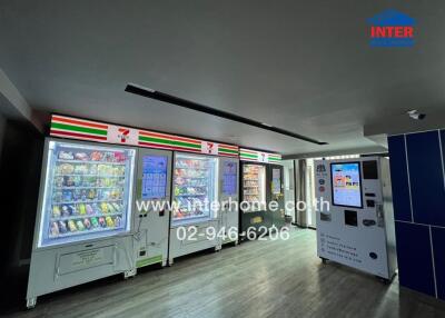 Modern vending machine area inside a building