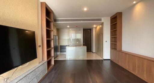 Spacious modern living room connected to an open kitchen