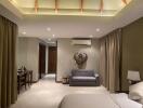 Elegant bedroom interior with modern furniture and stylish decor