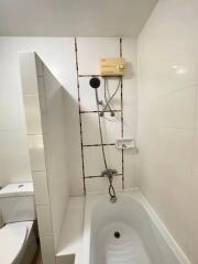 Compact bathroom with shower and toilet