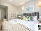 Elegant modern bedroom with stylish decor and comfortable bedding