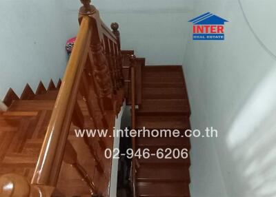 Wooden staircase in a residential building