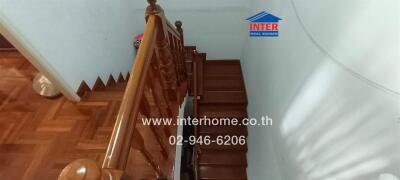 Wooden staircase in a residential building