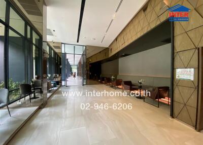 Spacious and modern lobby area of a luxury building