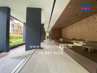 Modern building entrance with elegant architecture