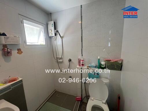 Modern bathroom with shower and toilet