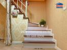 Elegant staircase in a well-decorated home interior