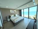 Ocean view bedroom with modern design