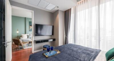 Modern bedroom with interior design elements