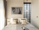 Elegant bedroom with natural light and modern decor