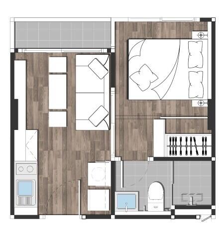 Detailed architectural floor plan of a modern apartment