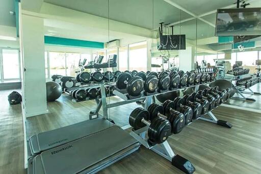 Spacious modern gym with ample equipment