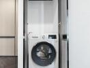 Modern in-built laundry area with Bosch washing machine