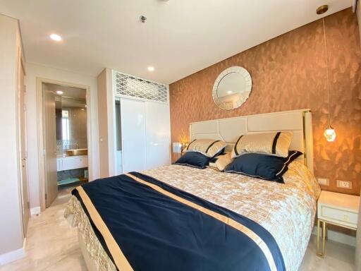 Elegant and luxurious bedroom with modern decor and ensuite bathroom